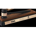 Ebony & American Walnut Standard Gavel W/ Desk Stand